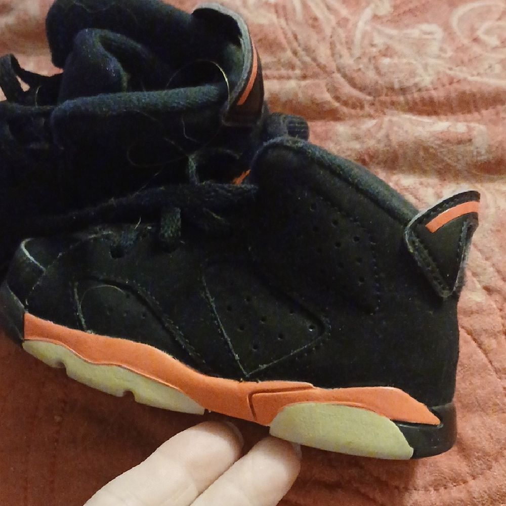 Kids Black and Orange Sneakers